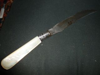 Old Baird North Sterling Knife Providence RI M O Pearl