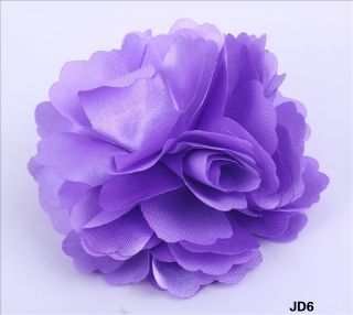New Cute Girls Favourites Satin Peony Flower Hair Clips Brooch 