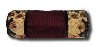 Lot 2 Tapestry Velvet Roll Pillow Cover Wine 22x8 New
