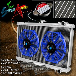   Ka s13 Full Aluminum Dual Row Radiator 10 Cooling Fan Blue