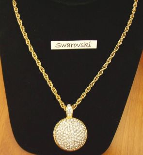 Signed Swarovski Disco Ball Necklace Pendant
