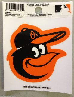 Baltimore Orioles 3 x 4 Small Static Cling Truck Car Window Decal NEW 