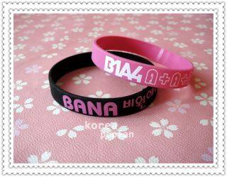 B1A4 Bana KPOP Support Wristband Bracelet X2 Pink and Black New