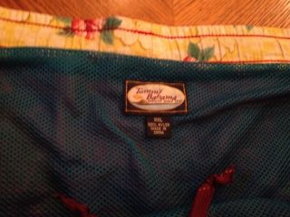   this auction is for a pair of red xxl tommy bahama swimming trunks the