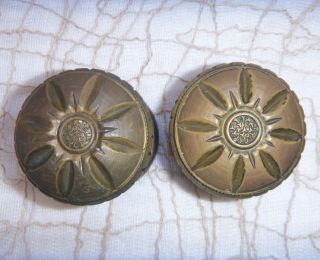 Pair of Vintage Ornate Bronze Brass Door Knob and back plates