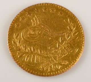   1277 5 aziz 25kurus gold coin condition xf weight 1 79gr diameter