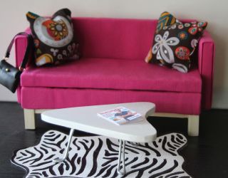 Barbie Blythe Coffee Table Retro Furniture Sofa Couch 1 6 Scale 