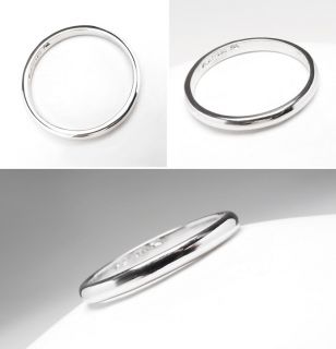 Ladies Wedding Band Ring Polished Solid Platinum Fine Estate Jewelry 