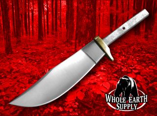 Custom Blank Skinner Hunter Knife Making Blade Knives w Brass Guard 