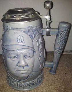Babe Ruth Legend of the Century Collectible Beer Stein Rare Baseball 