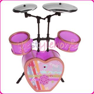   Cute Shocking Pink Drum Set For Barbie Doll Nice Gift For Your Child