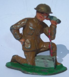 Vintage Cast Lead Barclay Soldier Telephone Operator 732 Figure 1930s 