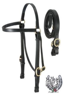 Australian Black Leather Barco Bridle and Reins