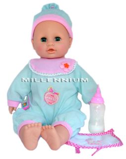   Feeding Baby Doll Bottle Bib Girls Toy Pink Dolls Clothes 41cm