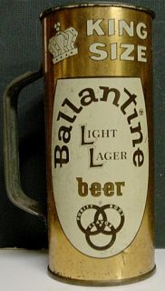 1950s Ballantine Light Lager Beer 16 oz. Flattop Drinking Mug Can 