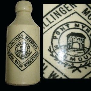 Post 1911 Salt Glazed Ballinger Monmouth Mineral Water Bottle 