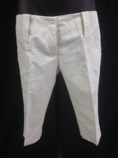 BARBARA BUI Ivory Cotton Linen Cropped Bermuda Shorts Sz 36 EU