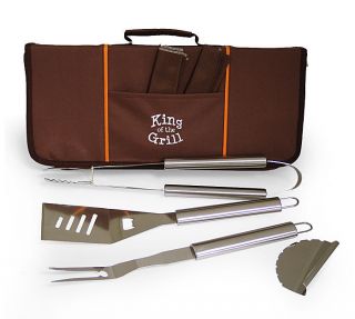   the Grill   Stainless Steel Grilling Utensils / BBQ Tool Set with Case