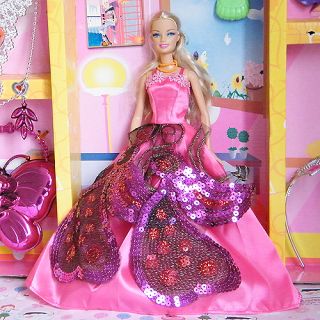   Princess Fashion Party Barbie Clothes Gown Dress For Barbie Doll Gift