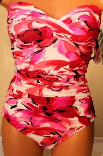 Miraclesuit Barcelona Slimming Bandeau One Piece Swimsuit 8L NWT New $ 