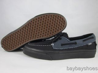 Vans Zapato Del Barco Black Ebony Gray Slip on Loafer Boat Mens All 