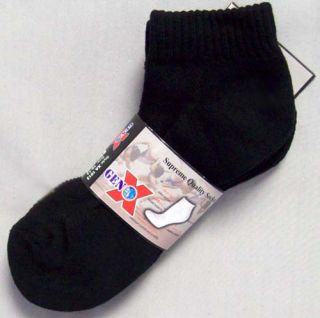 Genx  Mens Big Boys Low Cut Sports Socks Black Sizes 10 13 EHSM1013B 