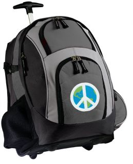 Peace Sign Rolling Backpack Best Wheeled School Bags Peace Carryon 