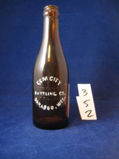 Vintage Gem City Beverages Bottle, Baraboo, Wis.