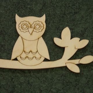 Owls Engraved Craft Shape Cut Out Woodcuts 0222A
