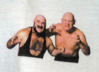   AWA Wrestling Mad Dog Vachon Baron Von Raschke Raglan Jersey Shirt XL