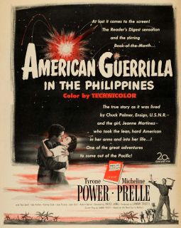 1950 Movie Ad American Guerrilla in The Philippine Tyrone Power 