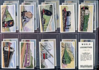 Trade Card Set, Barratt, WORLD LOCOMOTIVES, Train, Railroad, 1961