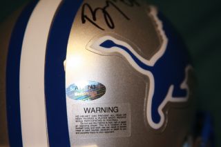 Barry Sanders Autographed Detroit Lions Mini Helmet Hall of Fame PSA 