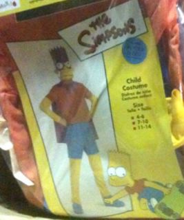 Bart Simpson Bartman Child Costume 7 10 NIP