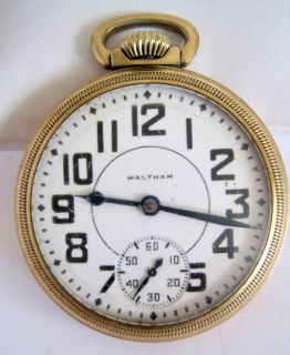 Waltham Crescent St 16S Pocket Watch Gold Plated 17 Jewels
