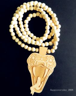   HOP Fashion Good Wood Dehisce PYTHON Pendant Ball Bead Chain Necklace