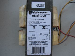 Universal M40048TAC4M 480V 400W M 59 or H 33 MH Ballas