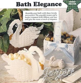 Bath Elegance Swans Basket Plastic Canvas Patterns