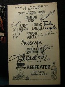 1975 Deborah Kerr Barry Nelson Frank Langella Seascape Signed Playbill 