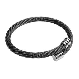   Flexible Stainless Steel Twisted Wire Torque Bangle Bracelet
