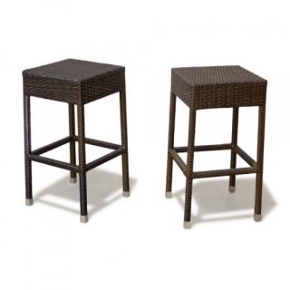   Outdoor Wicker Patio Backless Barstools Furniture Bar Chairs