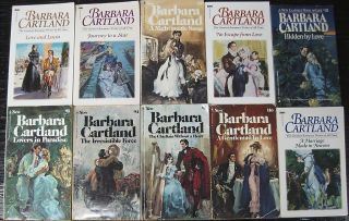 Vintage Lot of 54 Barbara Cartland Romance Paperback Books