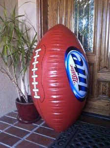 Miller Lite NFL Huge 40 Inflatable Football Beer Sign Beach Ball New 
