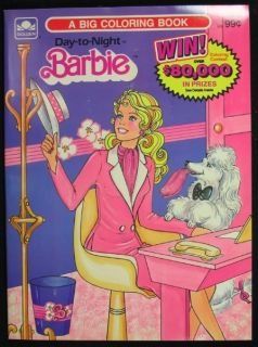 Day to Night Barbie Big Coloring Book 1985 Unused
