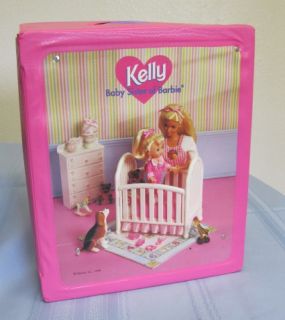 Mattel Kelly Doll Baby Sister of Barbie Play Case 1996 with Kellys 