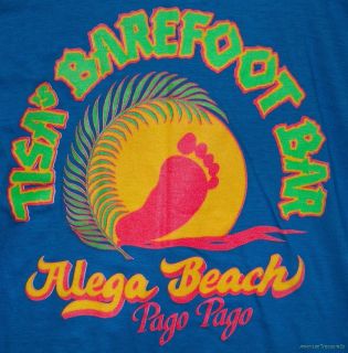 Rare New Without Tags Tisas Barefoot Bar Pago Pago Retro T Shirt   Sz 