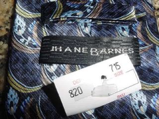 145 Mens Jhane Barnes Silk Woven Neck Tie Blue K320