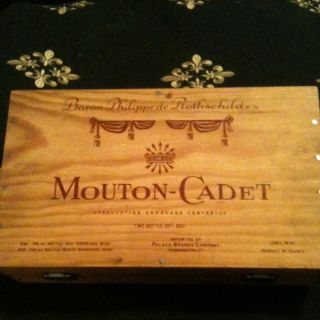 Baron Philippe de Rothschild Mouton Cadet Wood Wine Box