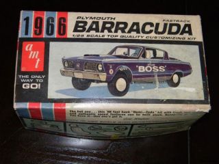 Vintage AMT 1966 Plymouth Barracuda Fastback 1 25 Scale Model Kit Box 