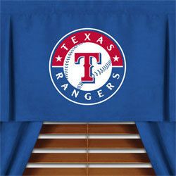 MLB Texas Rangers Sports Window Valance Curtains Drapes